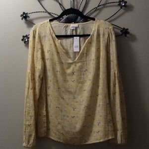 GAP Print Peasant Blouse